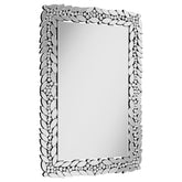 Coaster Cecily Rectangular Leaves Frame Wall Mirror Faux Crystal Model 961621